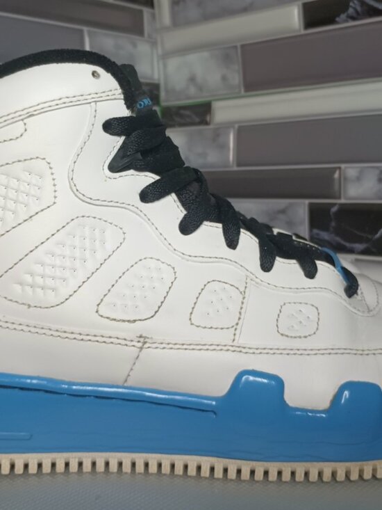 Air Jordan Fusion 9 White/ Powder Blue -Air Jordan 9 x Air Force One, Sz 11 RARE main image 13